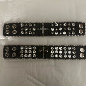 Studded snap on bracelets.